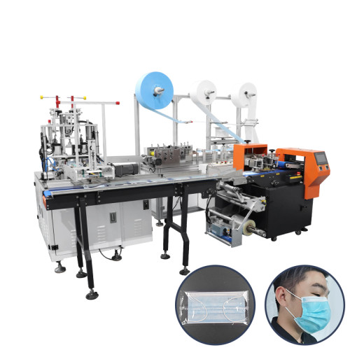 Automatic 1+1 3ply or 4 ply Face Mask Machine 9 Servo  6 stepper motors  with packing machine