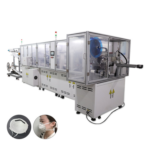 Fully Automatic cold pressing 3M cup Mask making machine with ear loop welding machine