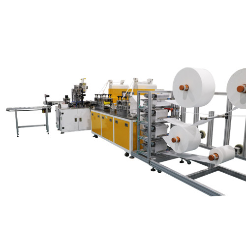 Automatic KF94 fish mask machine with waste material recyline machine 130-160pcs/min
