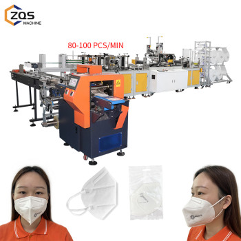 Fully automatic KN95 mask machine with flip belt and 3 servo motors packing machine