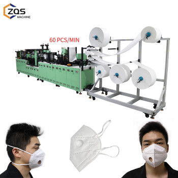 2021 fully automatic headband KN95 N95 2D mask making machine with breath vavle hole punching device