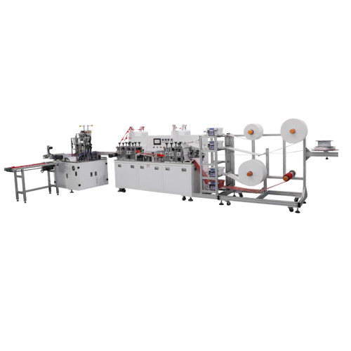 130-160pcs per min 1+1 positioning KF94 fish mask machine with flip device and ear loop folding device .