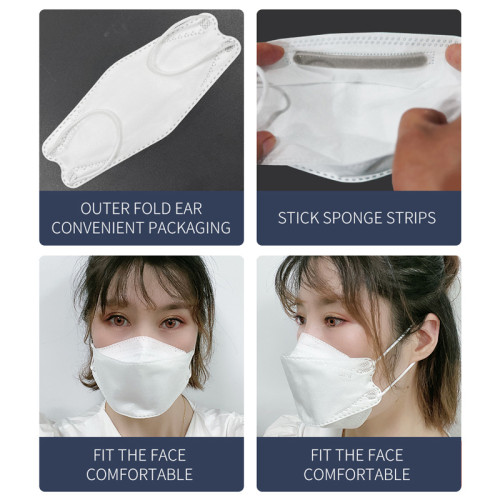 1+1 KF94 fish mask machine with sponge strip and flip device and ear loop folding device 140-160pcs per min