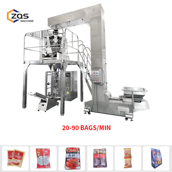 fully automatic 10 heads food rice packing machine 5kg 10kg 30kg 50kg rice packing machine with computer scale