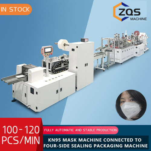 Fully automatic KN95 mask machine with flip belt and 6 servo motors 4 sides seal packing machine