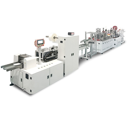 Fully automatic KN95 mask machine with flip belt and 6 servo motors 4 sides seal packing machine