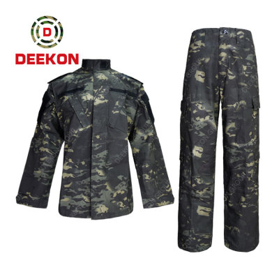China  military Supply Panama Black Multicam Camo Uniform 100% Cotton Military Uniform