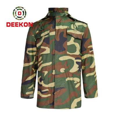 Military Jacket Factory High quality Waterproof Woodland Camo TC 65/35 Rip-stop M65 jacket
