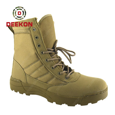 Deekon Khaki Color High Ankle Tactical Military Desert Boots for Hiking