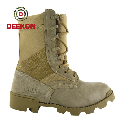 Top Quality Leather and Nylon Upper Khaki Military High Jungle Boot