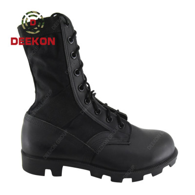 Army Safety Shoes Military Combat Tactical Cow Leather with High Quality Canvas boots