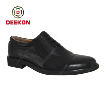 Deekon Black Color First Genuine Leather Military Officer Men Shoes