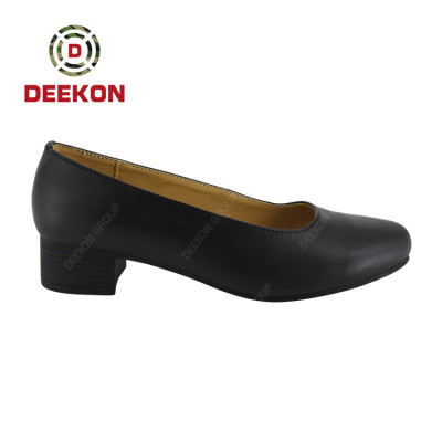 Deekon Group Army Black Leather Officer Military Dress Women Shoes