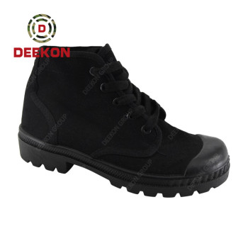 Deekon Classic Lace Up Ankle Men Black Color Canvas Shoes