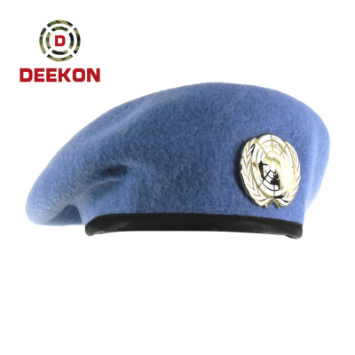 Deekon Factory for The United Nations Beret Cap with Metal Logo for Spain Army