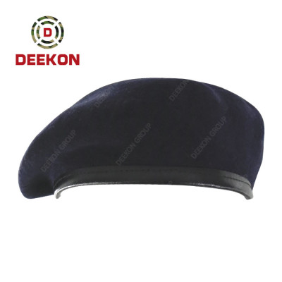 Tanzania Military Army Dark Blue 100% Wool Beret with Round Flap