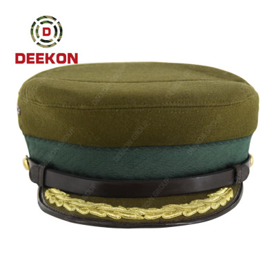 Deekon Manufacture Wool Material Officer Uniform Embroidered Peak Hat