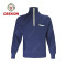 Deekon factory manufacture Dark Blue Poly/acrylic O-Shape Collar customized LOGO 1/4 zipper Long Sleeve sweater pullover