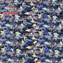 Supplier 100% Polyester Blue Digital Camo Fabric for Myanmar Police Bulletproof Vest