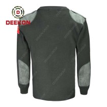 Deekon company manufacture dark green color V-neck collar  Long Sleeve Chinese military army wool sweater