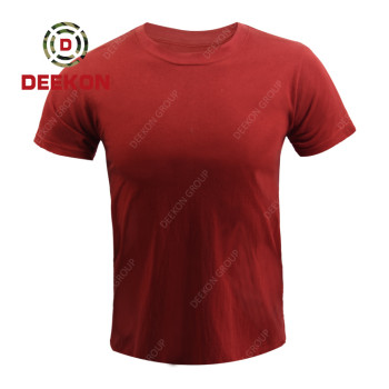 Deekon Shirt factory Red High Quality Short Sleeve Summer Men's combat Light Weight shirt