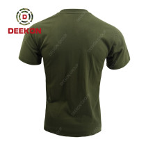 Military Clothing factory Custom Green 100% cotton Army Short Sleeve Breathable T Shirt