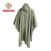 Deekon Military Poncho factory Army Green waterproof windproof 100% Polyester Rainwear