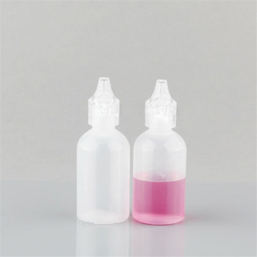 Sanle 30ml PE cosmo round squeeze bottle with dropper cap