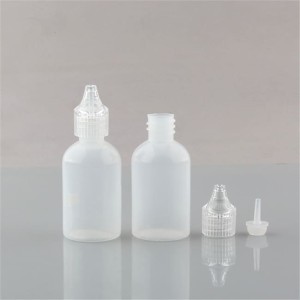 Sanle 30ml PE cosmo round squeeze bottle with dropper cap