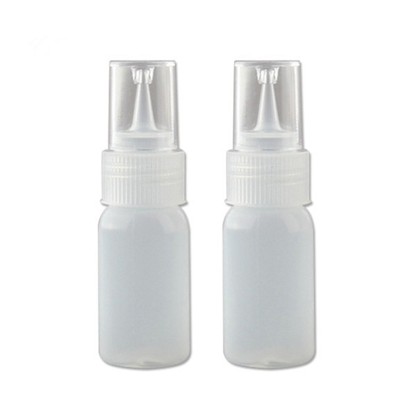 Sanle 30ml PE cylinder round squeeze glue bottle with dropper tips