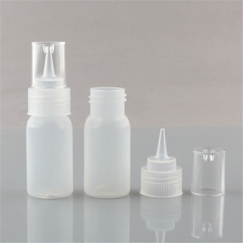 Sanle 30ml PE cylinder round squeeze glue bottle with dropper tips