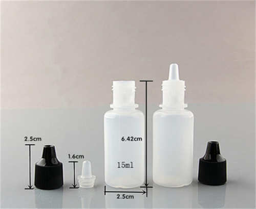 Sanle oem dropper bottles 15ml PE boston round eye drop bottle with dropper cap