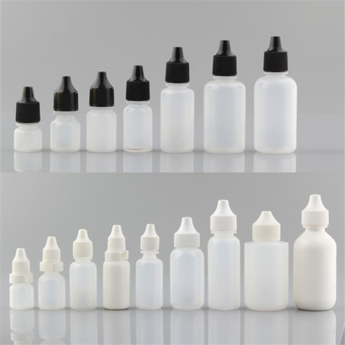 Sanle 35ml PE boston round clear squeeze bottles with dropper cap