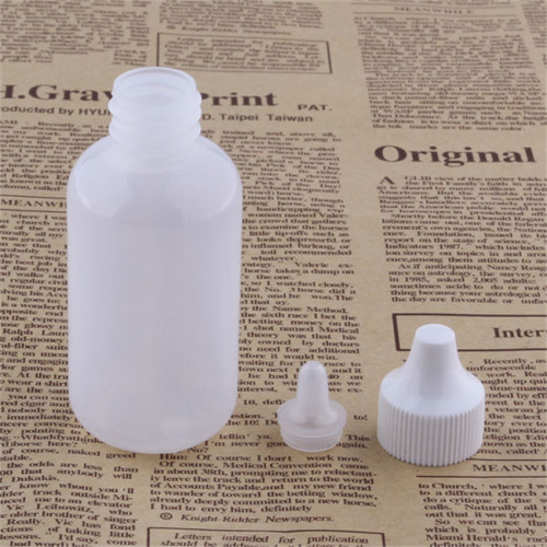 Sanle 60ml PE boston round small plastic bottles with dropper cap
