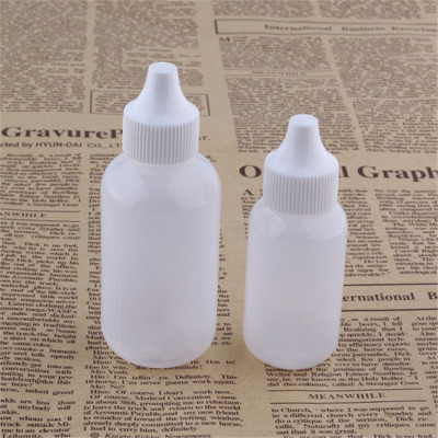 Sanle 60ml PE boston round small plastic bottles with dropper cap