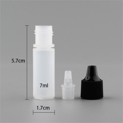 Sanle 7ml PE cylinder cute squeeze bottle with dropper cap