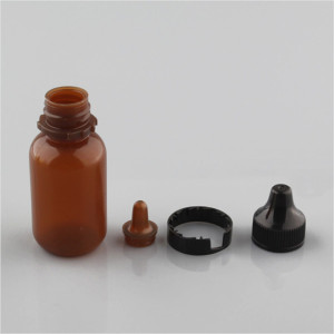 Sanle 35ml PE boston round amber dropper bottles with tamper proof cap