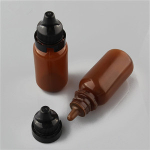 Sanle 40ml PE boston round amber dropper bottles with tamper proof cap