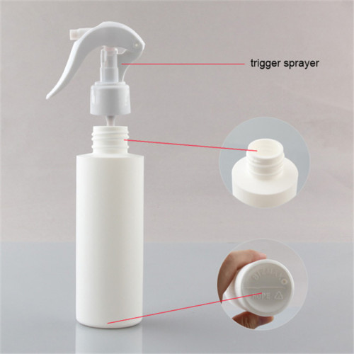 Sanle HDPE cylinder round 8 oz plastic bottles with trigger sprayer