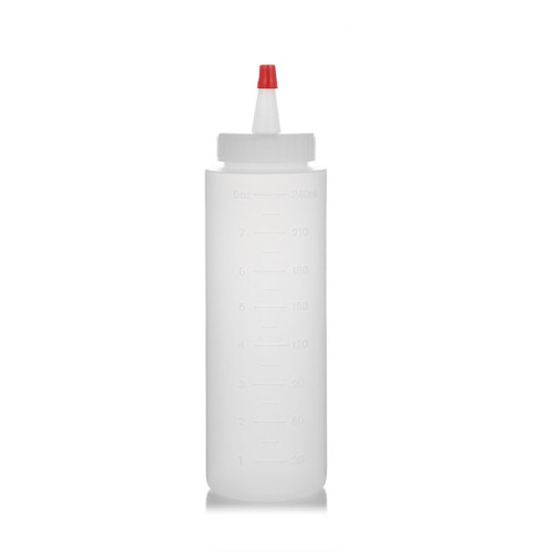 Sanle 120ml LDPE Wide Mouth Cylinder Plastic sauce squeeze bottle with nozzle Red Tip Dropper