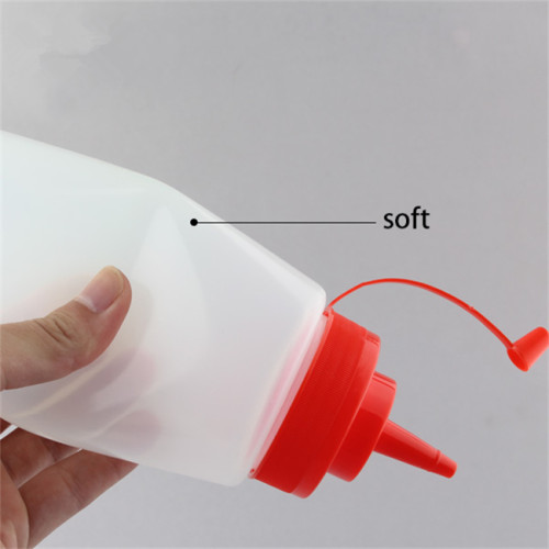 Sanle 1000ml LDPE wide mouth cylinder condiment squeeze bottles with nozzle ketchup dispensing cap