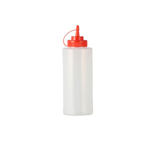 Sanle 1000ml LDPE wide mouth cylinder condiment squeeze bottles with nozzle ketchup dispensing cap