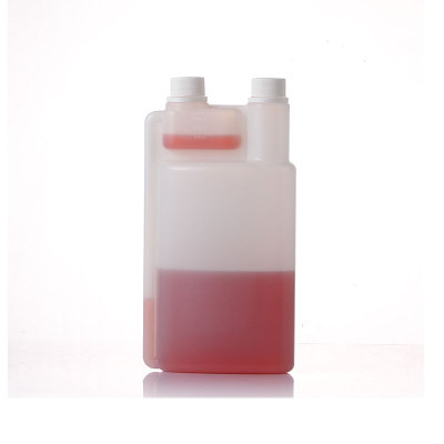 1250ml PE twice nech plastic bottle with screw-up caps