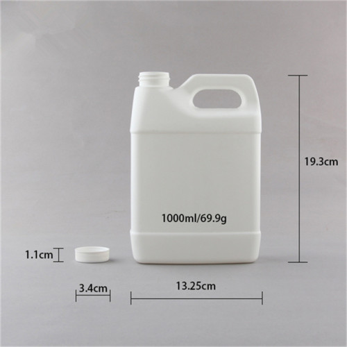 1000ml white F-style hdpe plastic bottle/jugs