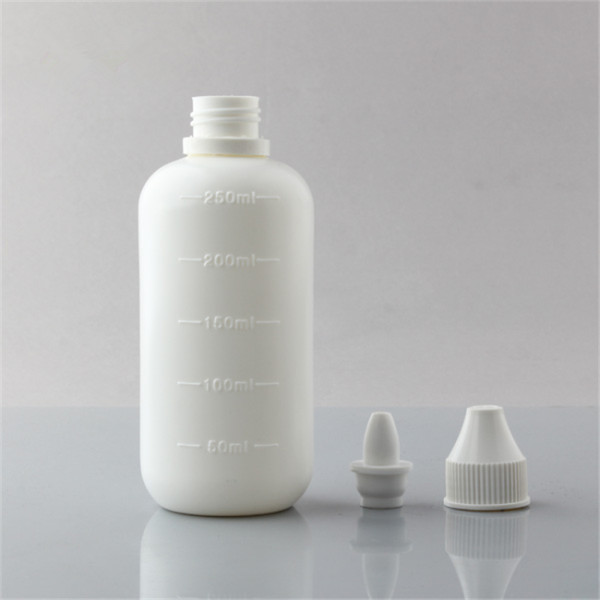 Sanle 250ml LDPE Boston Round Plastic Dropper Bottle with Temper Proof Dropper Tip