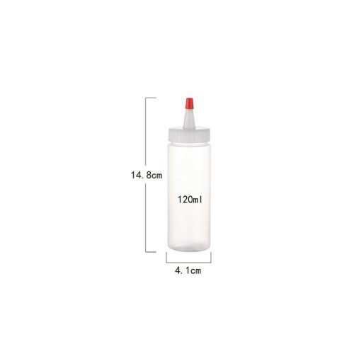 Sanle 120ml LDPE Sauce Squeeze Bottle with Red Tip Cap