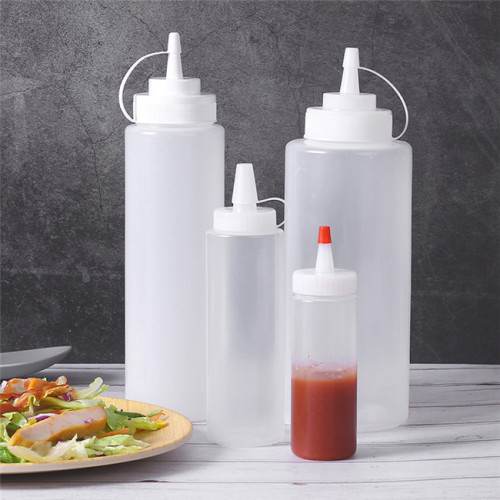 Sanle 120ml LDPE Sauce Squeeze Bottle with Nozzle Red Tip Cap