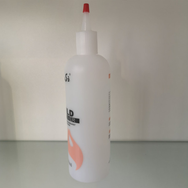 Sanle 500ml tall boston round nail polish remover HDPE plastic bottle with plug and screw cap