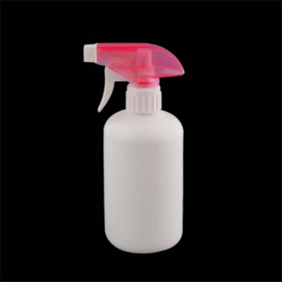 Sanle 420ml HDPE boston reound plastic bottle with sprayer