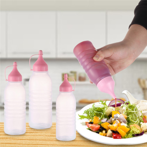 Sanle 350ml LDPE Plastic Sauce Squeeze Bottles with ketchup line cap